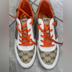 Michael Kors Tan and Orange Sneakers